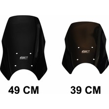 GP Kompozit Royal Enfield Himalayan 2024 Uyumlu Ön Cam Siyah 49 cm