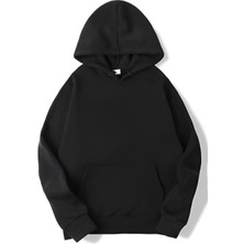 BRZ Collection Unisex Oversize Basic Sweatshirt Hoodie Siyah