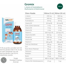 Gromix L-Arjinin Fosfotidilserin Multivitamin Şurup 150ML 2 Li Paket