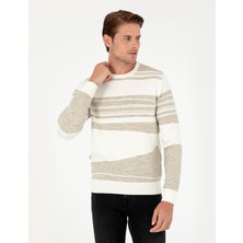 Pierre Cardin Erkek Kum Melanj Slim Fit Bisiklet Yaka Yün Karışımlı Triko Kazak 50296418-VR123