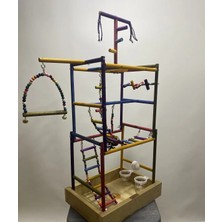 Paks Pet Kuş Oyun Parkı No:16 Ahşap Kuş Oyun Standı,sultan Papağanı Oyun Parkuru