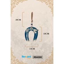 Revard Home Nazar Boncuklu At Nalı Desenli Seramik Uğurlu Dekoratif Süs Eşyası 15X18 cm