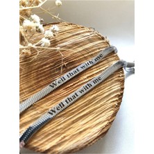 Mediterian Italia Çelik Yazılı Çift Bileklik (Well That With Me)