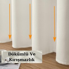 Pyramid Keten Fon Perde - Naturel Keten Fon Perde Pilesiz Kornişli Keten Fonluk
