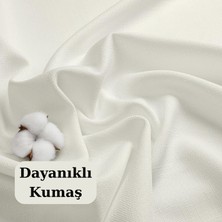 Pyramid Keten Fon Perde - Naturel Keten Fon Perde Pilesiz Kornişli Keten Fonluk