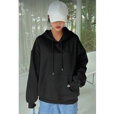 Rapha Erkek Uzun Kol Kapşonlu Basic Sweatshirt Hoodie Siyah