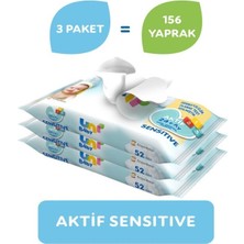 Uni Baby Aktif Sensitive Bebek Islak Mendil 24+ Ay 3x52 Adet