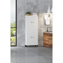 Yeni Vitrin %100 Mdf 8 Raflı 4 Kapaklı Çok Amaçlı Mutfak/banyo Dolabı