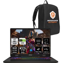 Msı Sword 16 Hx Intel Core I7 14700HX 8gb 2tb SSD RTX4060/8GB 16" Fhd+ 144Hz Fdos Taşınabilir Bilgisayar & Per4 Çanta B14VFKG061XTRP304