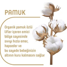 Pure Baby Organik Pamuklu Cırtlı Bez Tekli Paket 1 Numara Yenidogan 2-5 kg 64 Adet + 90'lı Islak Mendil