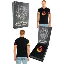 Galatasaray  Logo Baskılı Siyah T-Shirt Hediyelik Ahşap Kutulu