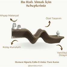 Barida Lumion Modern Duvar Rafı, Dekoratif Raf, Duvar Aksesuarları, Salon Mutfak Oturma Odası Rafı,lüks Raf