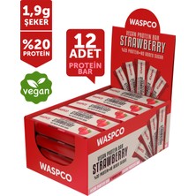 Waspco Vegan Protein Bar Çilekli 40 gr x 12 Adet