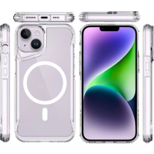Gpack Apple iPhone 15 Plus Kılıf Lüx Pürüzsüz Sert Silikon Magsafeli T-Max Şeffaf