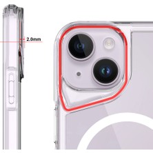 Gpack Apple iPhone 15 Plus Kılıf Lüx Pürüzsüz Sert Silikon Magsafeli T-Max Şeffaf