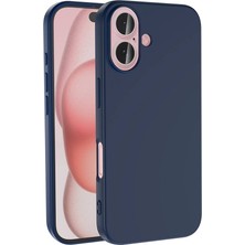 Gpack Apple iPhone 16 Plus Kılıf Mara Lansman Silikon Mat Soft Kamera Korumalı Lacivert