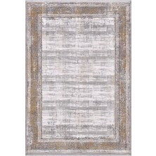 Artemis Halı Couture 00868a Gri Gold Çerçeveli Eskitme Ipek Halı