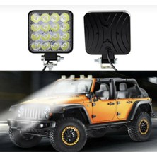 Point Off Road Sis Farı Çalışma Lambası 16 Led Kare Su Geçirmez 48W