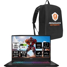 Msı Katana 17 Intel Core I7 13620H 24GB 1tb SSD RTX4070/8GB 17.3" Fhd 144Hz Fdos Taşınabilir Bilgisayar & Per4 Çanta B13VGK1287XTRP313