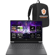 Hp Victus 16 Amd Ryzen 7 8840H 16GB 256GB SSD RTX4070/8GB 16.1" Fhd 144Hz Fdos Taşınabilir Bilgisayar & Per4 Çanta A05N6EAPN306