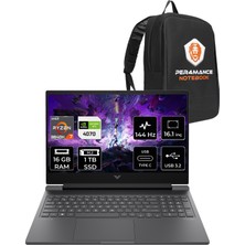 Hp Victus 16 Amd Ryzen 7 8840H 16GB 1tb SSD RTX4070/8GB 16.1" Fhd 144Hz Fdos Taşınabilir Bilgisayar & Per4 Çanta A05N6EAPN308