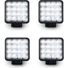 Point Off Road Sis Farı Çalışma Lambası 16 Led Kare Su Geçirmez 48W 4 Adet