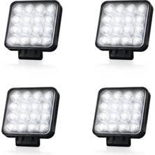 Point Off Road Sis Farı Çalışma Lambası 16 Led Kare Su Geçirmez 48W 4 Adet