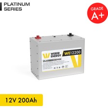 WERER ENERGY 12V 200Ah LiFePO4 Platinum Series Bluetooth'lu Lityum Demir Fosfat Akü