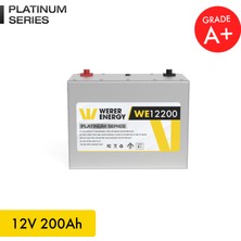 WERER ENERGY 12V 200Ah LiFePO4 Platinum Series Bluetooth'lu Lityum Demir Fosfat Akü