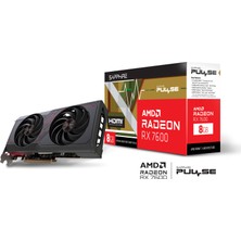 Sapphıre Amd Radeon RX 7600 Pulse 8GB 128Bit 2755 MHz GDDR6 PCI-Express 4.0 Ekran Kartı 11324-01-20G