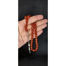 Anemore Collection Çubuk Kehribar Tesbih Kahverengi Kapsül Kesim T-428