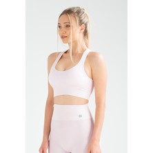 Speedlife Pembe Slim Fit Açık Yaka Seamless Kadın Sporcu Sütyeni Bra SSF0005