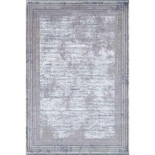 Artemis Halı Couture 008639a Gri Bej Çerçeveli Eskitme Ipek Halı