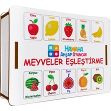 Hamaha Eğitici Ahşap Oyuncak | Meyve Şekilleriyle Zihinsel Becerileri Geliştiren Ahşap Denkleştirme Blokları | 20 Parça Kutulu eğitici Oyuncak