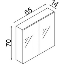 Teta Home Kahire 65CM Mdf Banyo Aynalı Üst  Dolap
