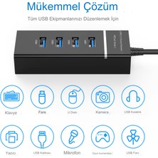 Qasul Portatif 4 Girişli Usb Çoğaltıcı Çoklayıcı Usb Hub 3,0 Laptop Desktop Kasa Notebook Uyumlu