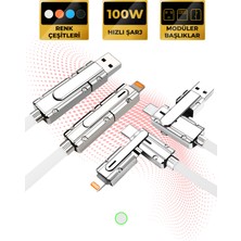 Usb/typec - Typec/lıghtnıng Modüler Şarj Kablosu / Şarj Aleti / Data Aktarım Kablosu