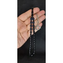 Anemore Collection Uçak Camı Tesbih Mavi-Siyah Sürmeli Beyzi Kesim T-425
