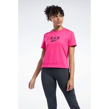 Reebok Wor Run Sw Graphic Pembe Kadın Kısa Kol T-Shirt