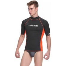 Cressi Man Kısa Kollu Siyah-Turuncu Rash Guard Large