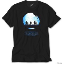 Crows Gate Stranger Things Blue Moon Siyah Tişört