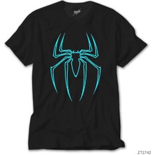 Crows Gate Spiderman Blue Logo Siyah Tişört