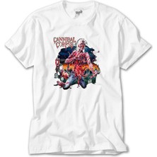 Crows Gate Cannibal Corpse Skull Beyaz T-Shirt