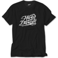 Crows Gate Harley Davidson Typography Siyah Tişört