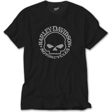 Crows Gate Harley Davidson Skull Logo Siyah Tişört