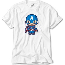 Crows Gate Captain America Animation Beyaz Tişört