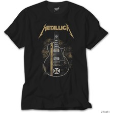 Crows Gate Metallica Guitar Cross Siyah Tişört