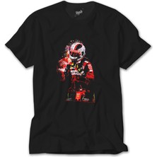Crows Gate F1 Charles Leclerc Ferrari Siyah Tişört