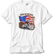 ROUTE66 Spirit Beyaz Tişört