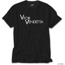 Crows Gate V For Vendetta Logo Siyah Tişört